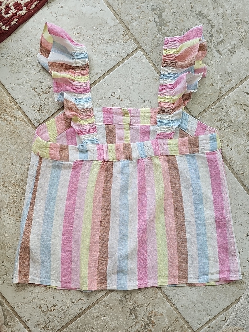 J. Crew Multicolor Striped Ruffle Tank Top - Picture 5 of 8